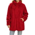 thumbnail image 1 of Cekizud Jackets for Women Double Layer Fleece Zip up Winter Warm Coat with Pockets Loose Fit, S-2XL, 1 of 9