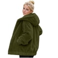 thumbnail image 1 of Cekizud Jackets for Women Hooded Zip up Sherpa Fleece Jacket Loose Warm Winter Coat with Pockets,Sizes M-4XL, 1 of 9