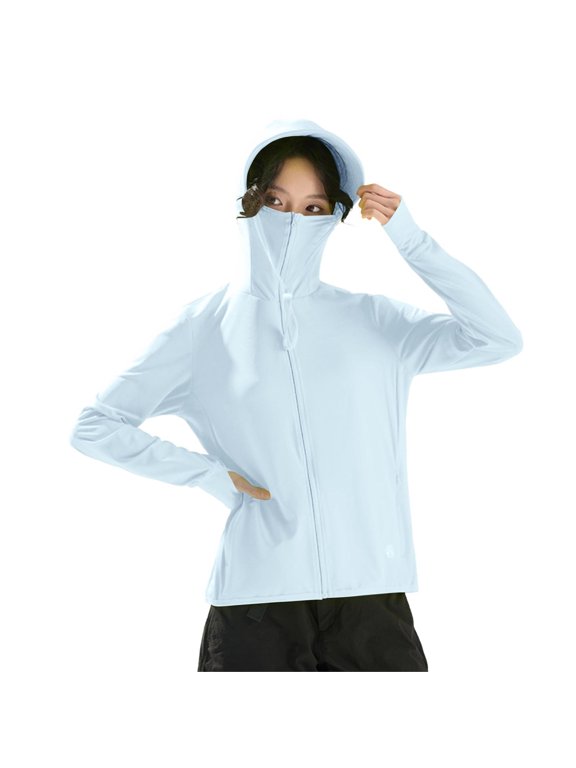 Jackets for Women Ice Silk UPF 50+ Breathable Casual Lightweight Sunscreen Jacket,Sizes M-4XL
