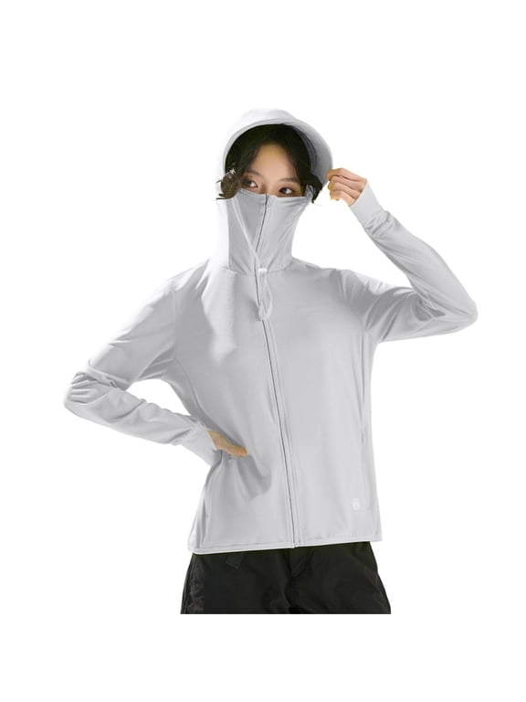 Jackets for Women Ice Silk UPF 50+ Breathable Casual Lightweight Sunscreen Jacket,Sizes M-4XL