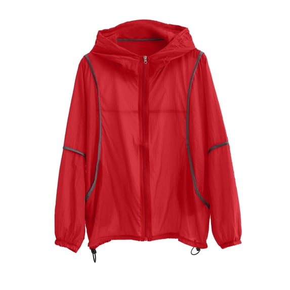 Cekizud Jackets for Women Lightweight Hooded Sun Jacket UPF 50+ Full Zip Casual Outdoor Coat