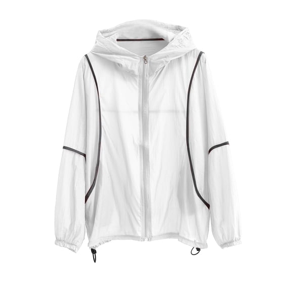 Cekizud Jackets for Women Lightweight Hooded Sun Jacket UPF 50+ Full Zip Casual Outdoor Coat