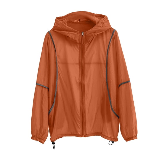 Cekizud Jackets for Women Lightweight Hooded Sun Jacket UPF 50+ Full Zip Casual Outdoor Coat