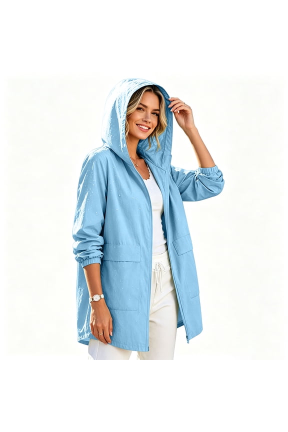 Jackets for Women Quick-Dry Lightweight Breathable Waterproof Hiking Travel Windbreaker,Sizes S-3XL