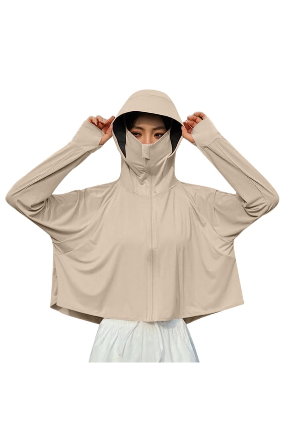 Jackets for Women UPF 50+ Ice Silk Sun Protection Jacket with Face Cover