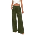 thumbnail image 1 of Cekizud Faux Jeans for Women Solid Color Elastic Waist Wide Leg Straight Fit Casual Baggy Pants,Size S-3XL, 1 of 9
