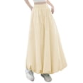 thumbnail image 1 of Cekizud Maxi Skirts for Women Drawstring Waist Puffy Hem A-Line Balloon Skirt with Pockets,Sizes S-XL, 1 of 4