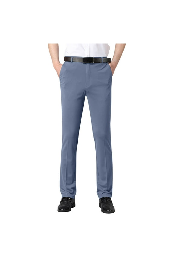 Men's Dress Pants Business Casual Classic Fit Solid Color Suit Pants