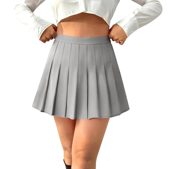 Cekizud Mini Skirts for Women High Waist A-Line Pleated Skirt Casual Beach Holiday,Sizes XS-2XL