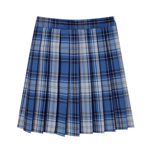 Cekizud Women's Skirts Plaid Vintage Pleated Schoolgirl A Line Skirt,Sizes M-4XL