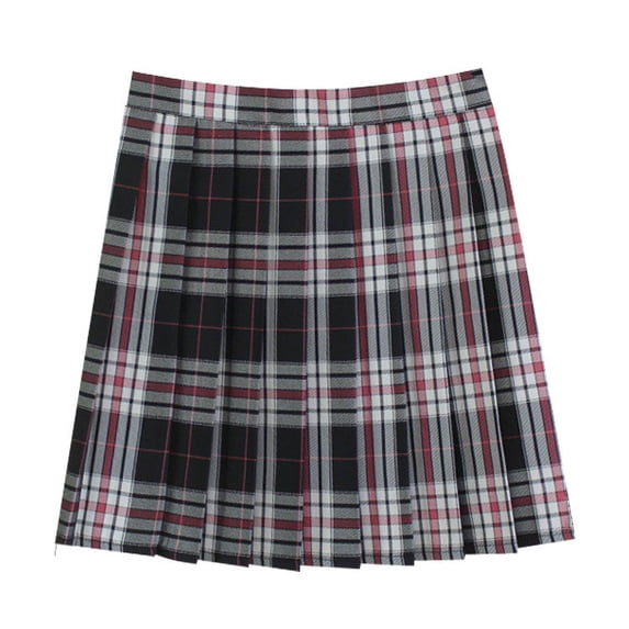 Cekizud Women's Skirts Plaid Vintage Pleated Schoolgirl A Line Skirt,Sizes M-4XL