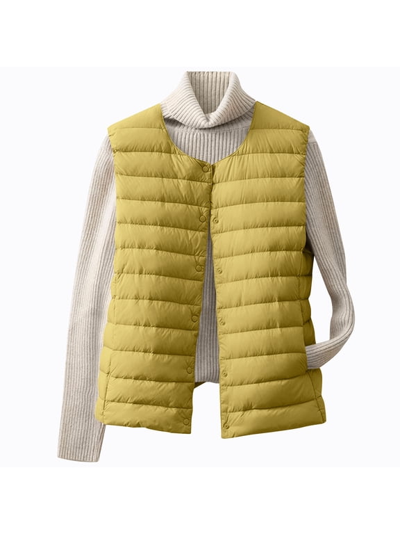 Puffer Vest for Women Short Lightweight Down Puffer Jacket Warm Winter Coat Outerwear, XS-2XL