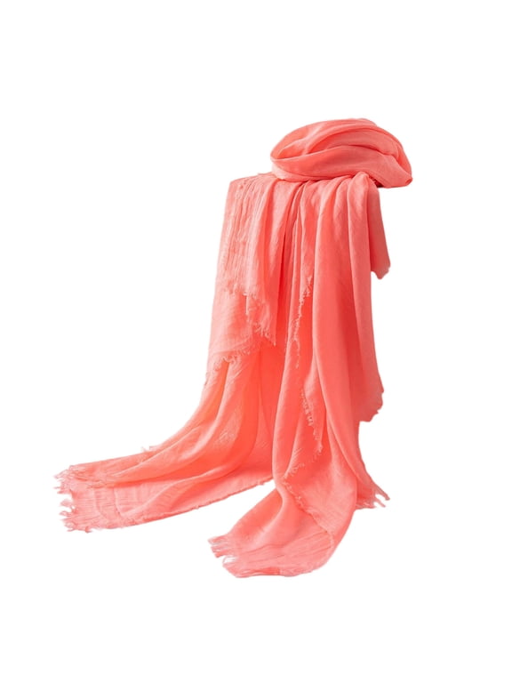 Scarves for Women Versatile Solid Thin Gauze Shawl Breathable Summer Neck Cover