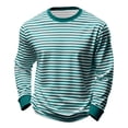 thumbnail image 1 of Cekizud Shirts for Men Big & Tall Striped Crew Neck Long Sleeve Relaxed Tee, Sizes S-5XL, 1 of 6