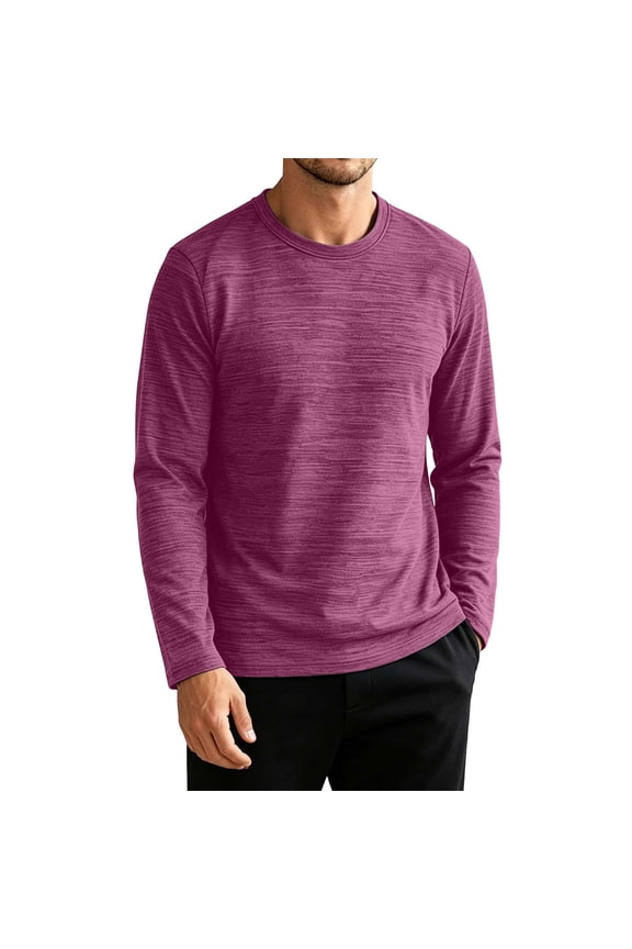 Shirts for Men Fleece Crew Neck Thermal Long Sleeve Baselayer, Sizes XL-4XL