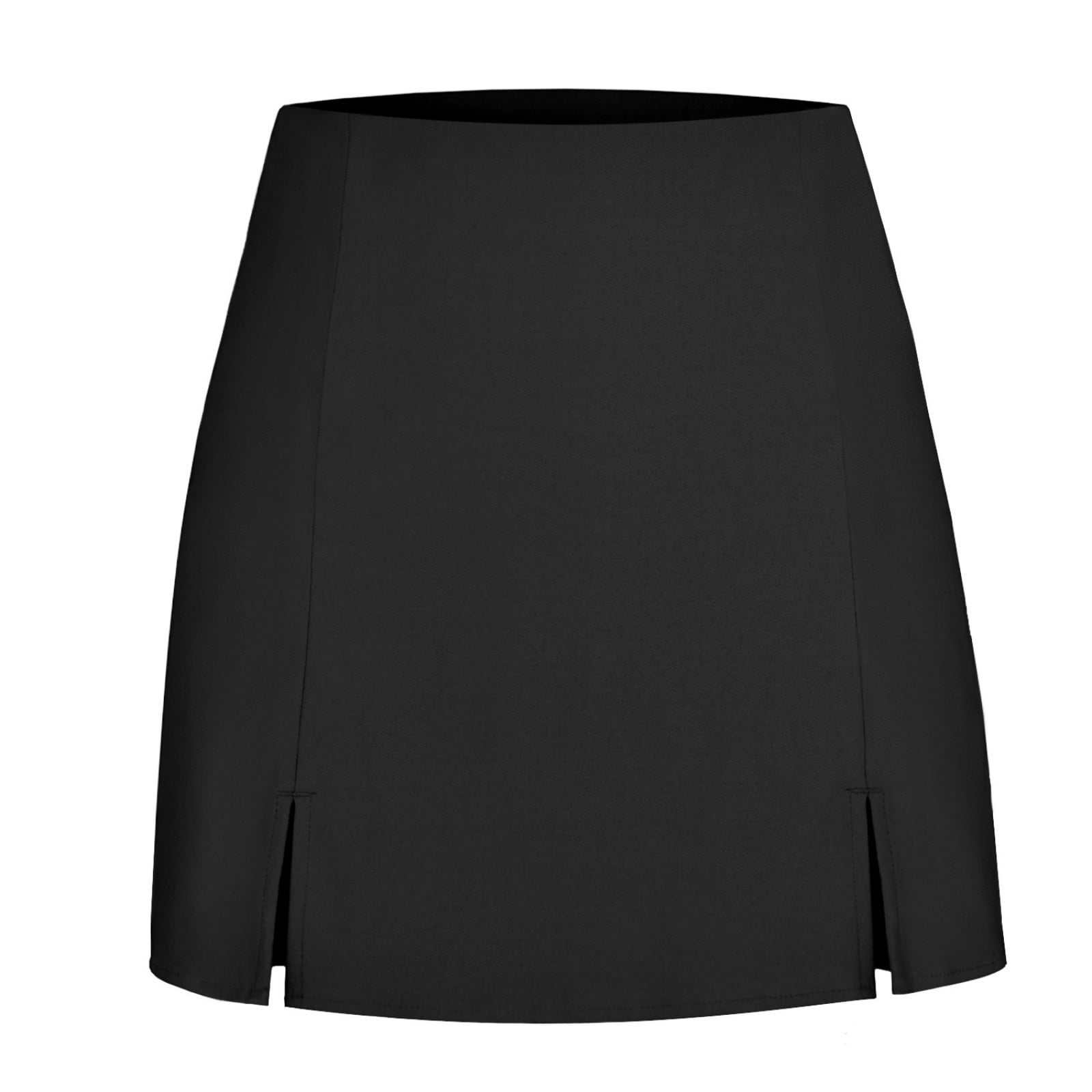 Cekizud Skirts for Women Elastic Waist Satin Skirt with Ruffle Hem High ...