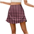 thumbnail image 1 of Cekizud Skorts for Women Plaid Printed A-Line Mini Skirt with Zipper Casual Summer,Sizes S-5XL, 1 of 6