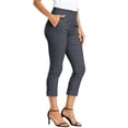 thumbnail image 1 of Cekizud Womens Capri Pants High Waisted Elastic Stretch Pull On Capri Cropped Pants Office Lounge,Sizes S-3XL, 1 of 8