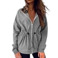thumbnail image 1 of Cekizud Womens Hoodies Casual Sporty Fashion Hooded Full Zip Long Sleeve Sweatshirt Jacket, Sizes S-2XL, 1 of 5