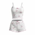 thumbnail image 1 of Cekizud Womens Pajamas Printed Bowknot Camisole Pajama Set Cute Homewear,Sizes S-2XL, 1 of 5