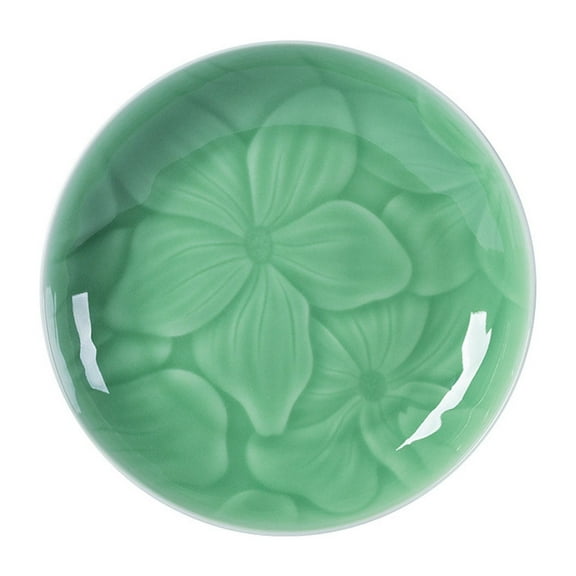 Celadon Decorative Plate,Jade Green Porcelain Round Dish,3 Optional Colors,Diameter 7.9in/20cm (Green)