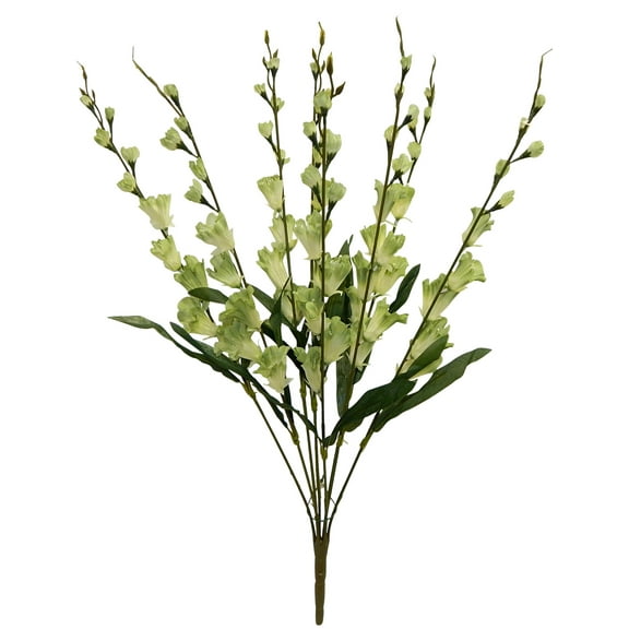 Celadon Green Bells of Ireland 32in Artificial Polysilk Faux Fake Flower Shell Flower Bush for Craft Home Garden Outdoor Ceremony Wedding Arch Floral Wall Aisle Decor (Seafoam Mist Green, Set of 2)