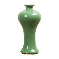 Celadon Porcelain Vase,Jade Green Big-Head Flower Vase (Plum Green(Hacking Pieces))