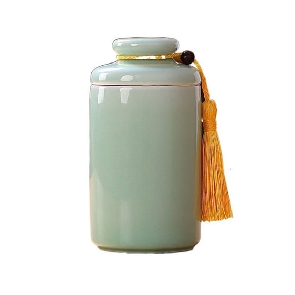 Celadon Tea Canister Ceramic Sealing Jar Household Simple Storage Empty Canister Tea Warehouse