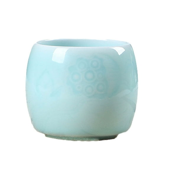 Celadon Tea Cup/Tea Bowl,Jade Green Porcelain Greenware,2 Optional Colors (Light Green)