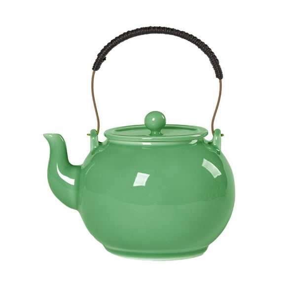 Celadon Teapot with Handle,Big-Size Porcelain Teapot,Utensil for Tea Ceremony,3 Optional Colors (Green)