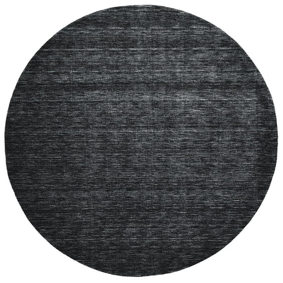 Celano Hand Woven Marled Wool Rug, Black/Dark Gray, 10ft x 10ft Round