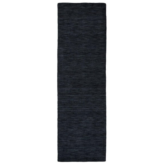 Celano Hand Woven Marled Wool Rug, Black/Dark Gray, 2ft - 6in x 8ft, Runner