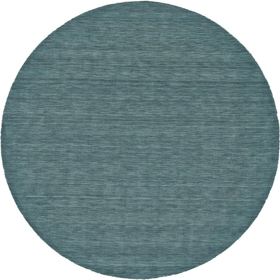 Celano Hand Woven Marled Wool Rug, Teal Blue/Green, 8ft x 8ft Round