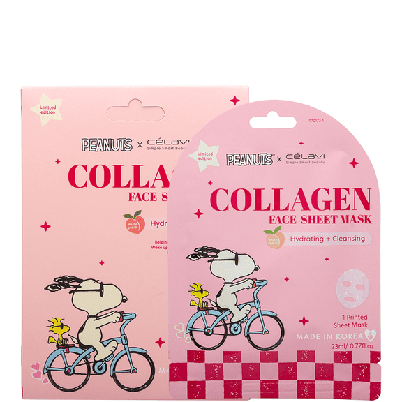 Celavi X Peanuts Collagen Face 5Pc Printed Sheet Mask Set