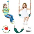 thumbnail image 1 of Celawork 2-Pack Kids Swing Set, Green Heavy Duty Swing Seat+ Red Climbing Ropes Tree Swing with Platforms, Playground Swing Accessories for 3 years+, 1 of 6