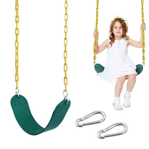 Celawork Heavy Duty Swing Seat, Outdoor Child EVA Soft Board U-Swing, with Adjustable Metal Chains to 60", Capacity Up to 660lbs/300kg, for Children and Adults