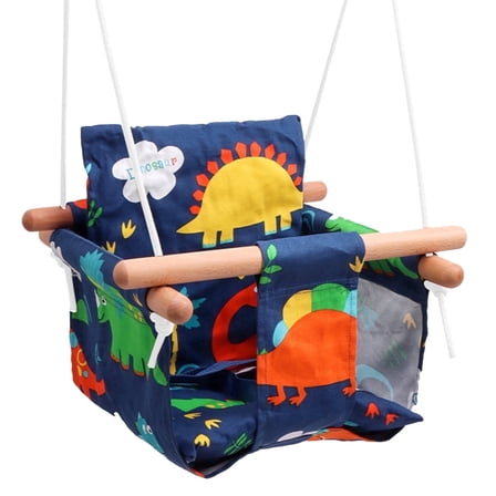 Celawork Baby Swing Seat - Canvas Hanging Seat with Safety Belt, Dinosaur