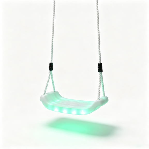 Celawork LED Light Up Swing Seat for Kids, Adjustable Rope 55-71 Inch, Plastic Swing Seat for Outdoor Indoor, Max 220 Lbs, for Kids Age 3+
