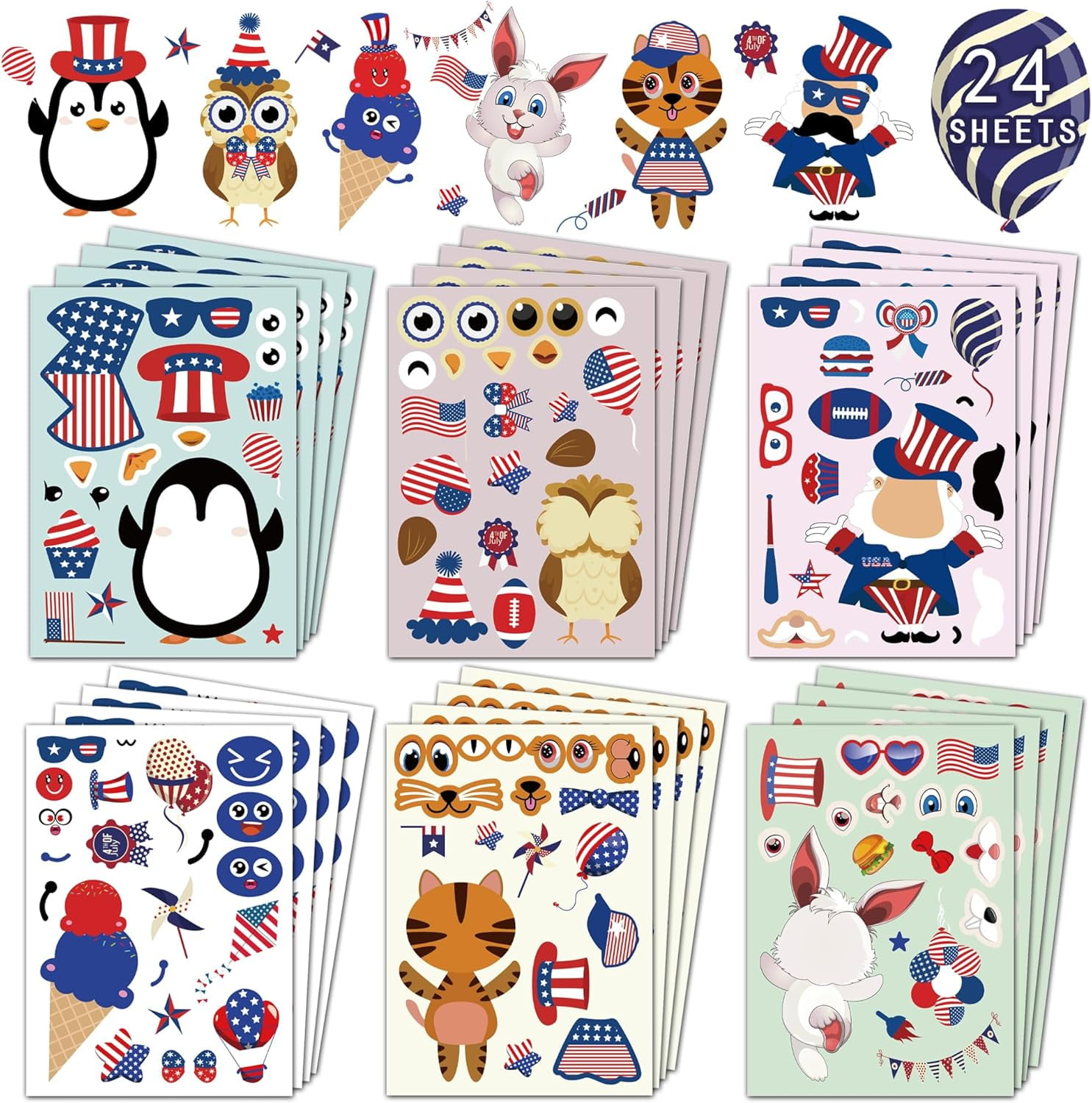 CeleBoo 4th of July Accessories - 4th of July Stickers Patriotic ...