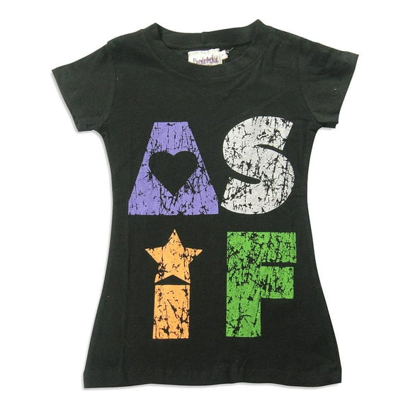 Celeb Kids by Purple Orchid - Little Girls' Short Sleeve T-Shirt 23108-4 (BLACK)