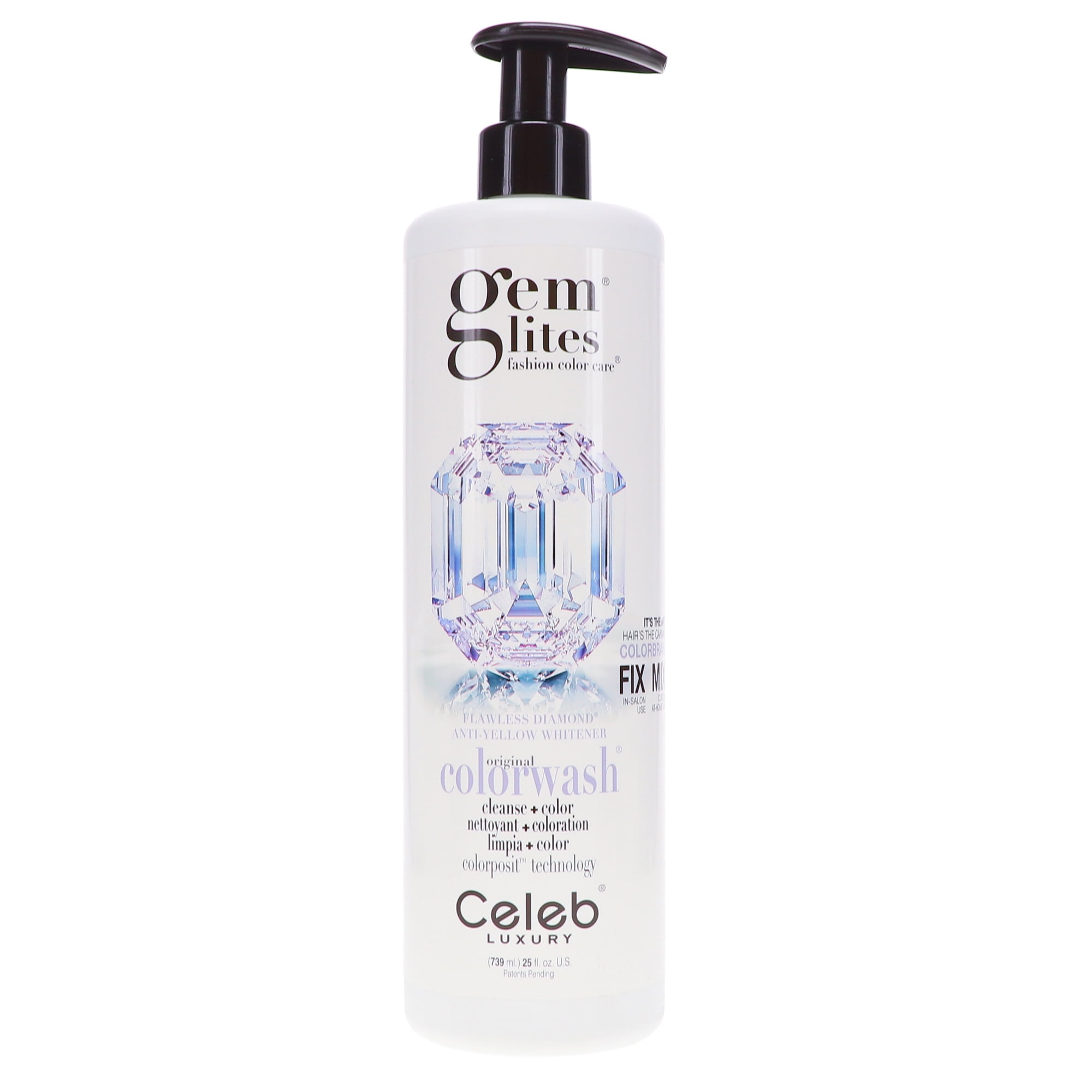 Celeb Luxury Intense Color Depositing Colorwash Shampoo + BondFix  Rebuilder, Vegan, Sustainably Sourced Plant-Based, Semi-Permanent, Color: Gem  Lites Flawless Diamond Colorwash 25.0 Fl. Oz - Walmart.com