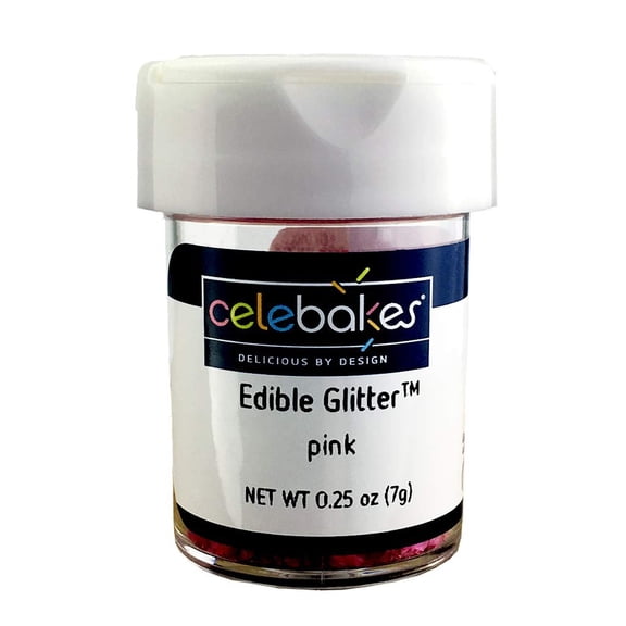 Celebakes Edible Decroating Glitter, Pink, .25oz