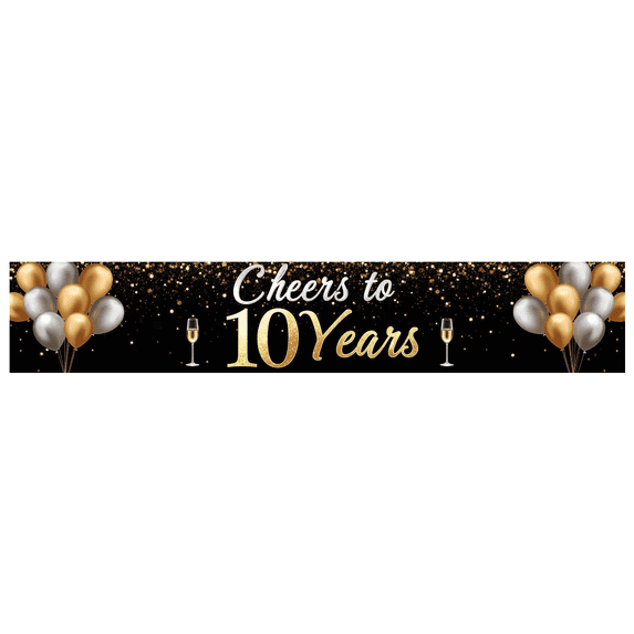 Celebrate 10 Years Anniversary Banner Cheers Party Backdrop Background Decorations Event Supplies Photography Props Decors