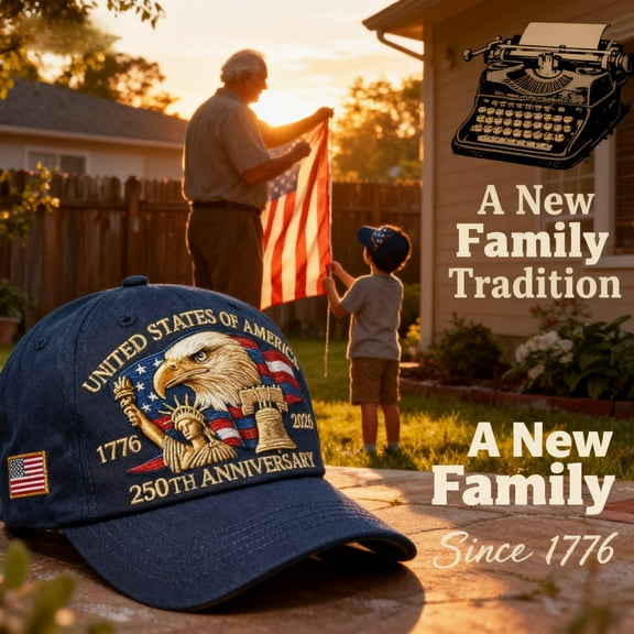 Celebrate 250 Years of America with U.s. Patriotic Adjustable Baseball Cap Collectible Commemorative Hat Perfect Gift for History and Patriotism Enthusiasts (eagle Print), Blue
