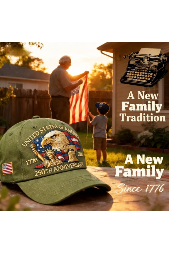 Celebrate 250 Years of Freedom with Adjustable U.s. Patriotic Hat, Retro Washed Baseball Cap Combining Comfort, Style, and Commemorative Heritage (embroidered), Green