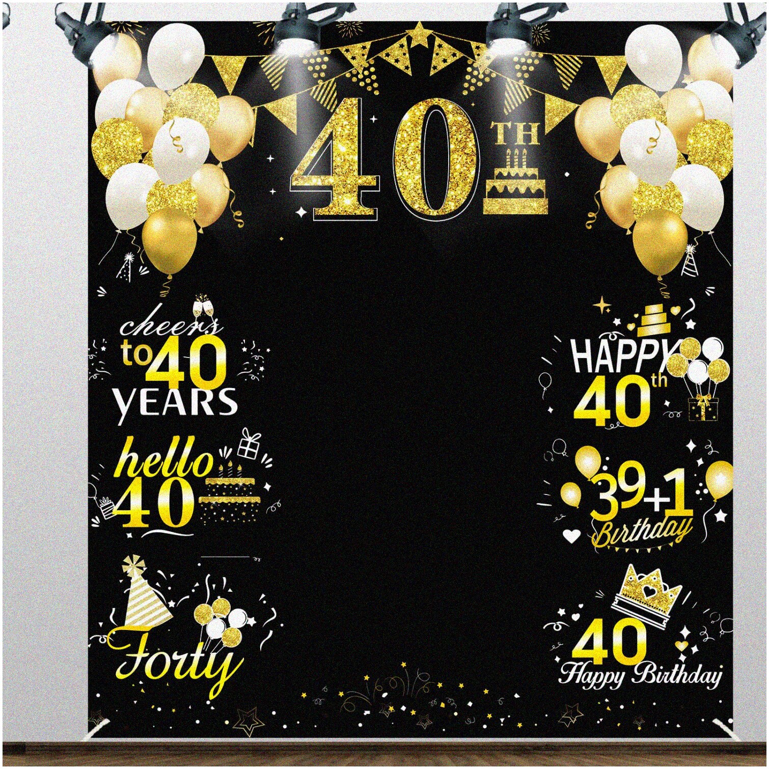 celebrate-40th-birthday-extravaganza-stylish-black-gold-cheers-to-40-years-party-kit-includes-large-decorations-funny-banner-photography-props-hello-forty-bday-photo-booth-for-memorable-indoor-c-walmart-com for Free Printable 40th Birthday Photo Booth Props Celebrate 40th Birthday Extravaganza - Stylish Black Gold Cheers to 40 Years Party Kit! Includes Large Decorations, Funny Banner, Photography Props, Hello Forty Bday Photo Booth for Memorable Indoor C - Walmart.com for Free Printable 40th Birthday Photo Booth Props