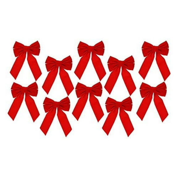 Celebrate A Holiday Red Velvet Christmas Wreath Bow, Set of 10