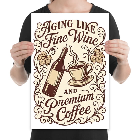 Celebrate Aging, 13x19 Premium Print Wall Art, Cozy Cafe Dining Room Kitchen Wine Decor