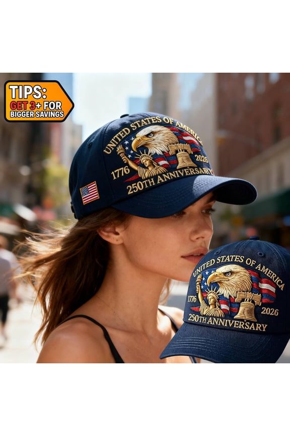 Celebrate America 250 Years with U.s. Patriotic Adjustable Baseball Hat Collectible Commemorative Hat Ideal for Paredes, Holidays, and Special Occasions (eagle Print), Blue