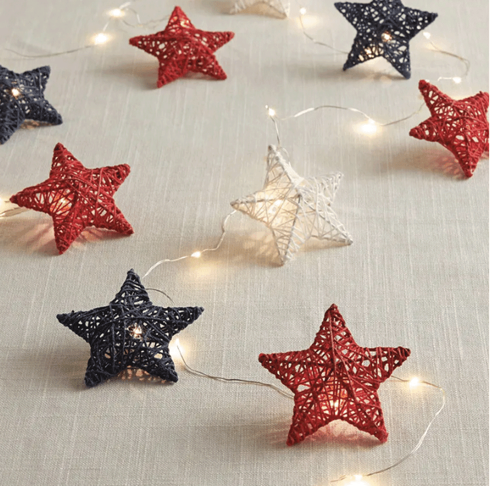 10 blue star ornaments, blue Christmas decorations